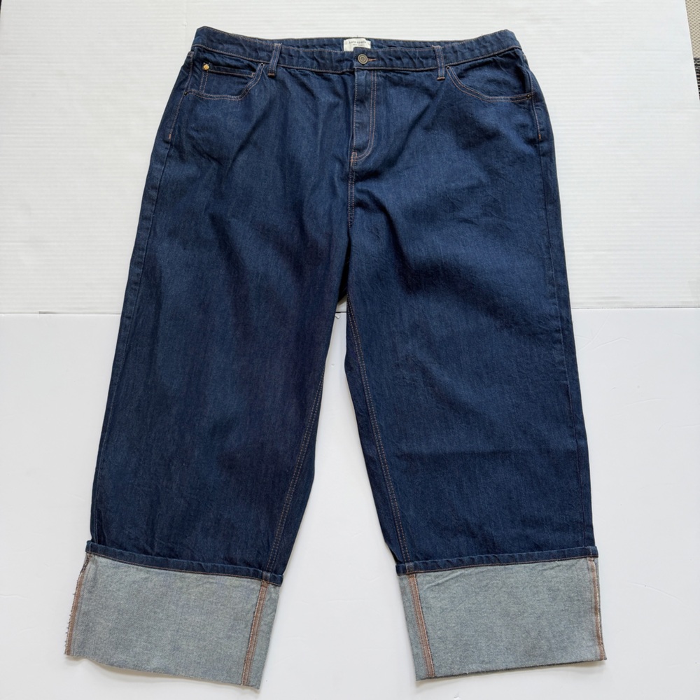 Kate Spade X Target Women's High-Rise Straight Leg Wide‎ Cuff Jeans Size 20